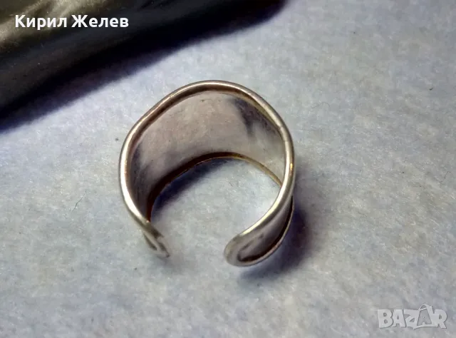 РЕТРО АРТ СТИЛ РЕГУЛИРУЕМ СКЪПОЦЕНЕН СРЕБЪРЕН ПРЪСТЕН СРЕБРО 925 с РЪЧНО ПОЛИРАН ЧЕРЕН ОНИКС 49918, снимка 13 - Пръстени - 49886371