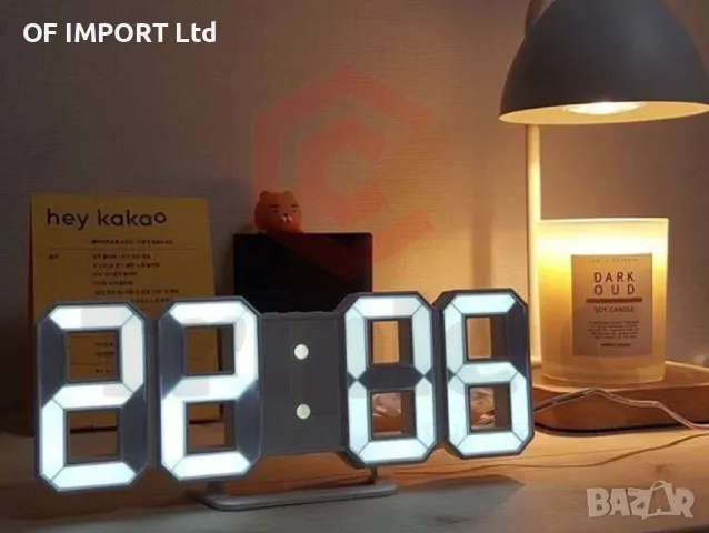 3D LED Дигитален Стенен или Настолен Часовник AURIOL, снимка 2 - Други стоки за дома - 49916300