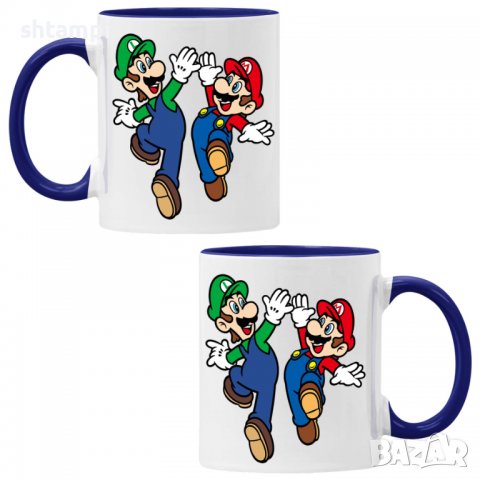 Чаша Super Mario Luigi High Five,Керамична Чаша, Кафе Чай, Игра,Изненада,Подарък,Повод,Празник,Рожде, снимка 3 - Чаши - 38508216
