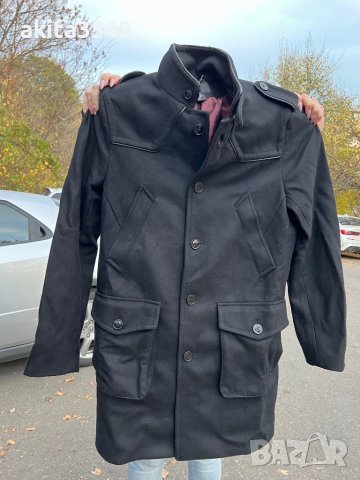 Черно мъжко палто, снимка 14 - Палта - 34194057