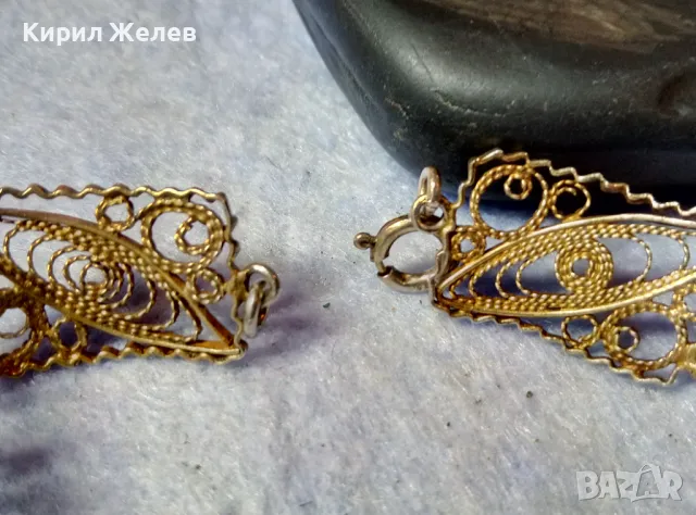 СТАРИННА ПОЗЛАТЕНА ФИЛИГРАННА СРЕБЪРНА ГРИВНА СРЕБРО 925 РЪЧНА МАЙСТОРСКА ФИНА РЕТРО ИЗРАБОТКА 47942, снимка 11 - Антикварни и старинни предмети - 48467795