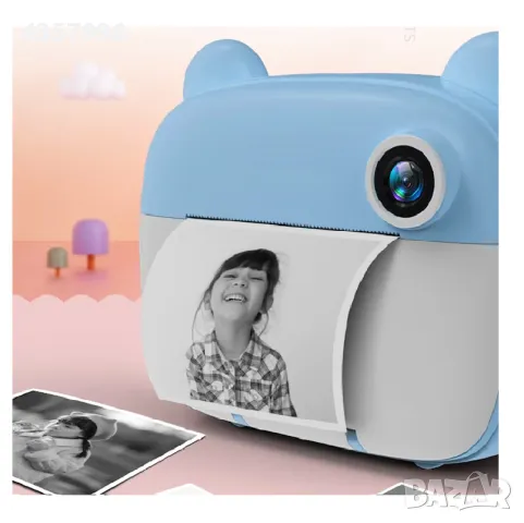 Детски фотоапарат+принтер, Син, снимка 4 - Образователни игри - 48853670