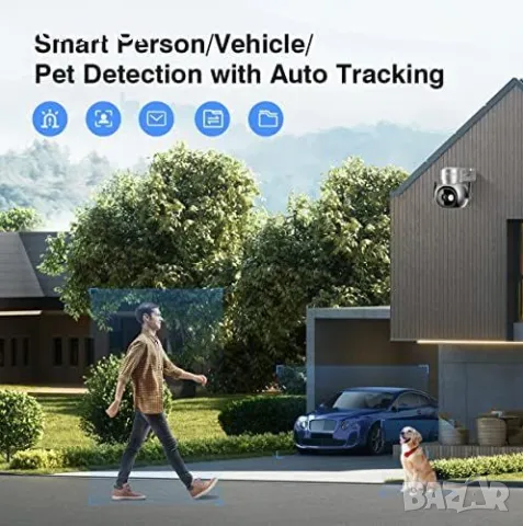Нова Външна WiFi Камера 4K с Детектор за Хора Животни, Аудио, WiFi, снимка 3 - Камери - 49335238