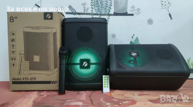 500W + Bluetooth и безжичен микрофон колона модел kts-1279, снимка 4 - Bluetooth тонколони - 39142479