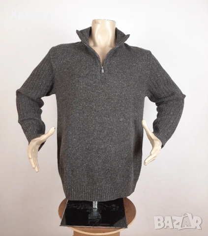Bogner - Оригинален мъжки пуловер от вълна с цип р-р 52 / L, снимка 5 - Пуловери - 53464185