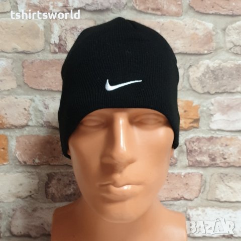 Нова зимна шапка на марката NIKE (Найк) с малко бяло лого , снимка 1 - Шапки - 43270823