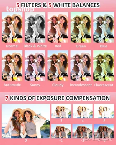 НОВ фотоапарат 4K FHD 44MP компактен с автофокус и 16X увеличение, с 2 батерии 2.4”, 32GB памет, снимка 8 - Фотоапарати - 50555892