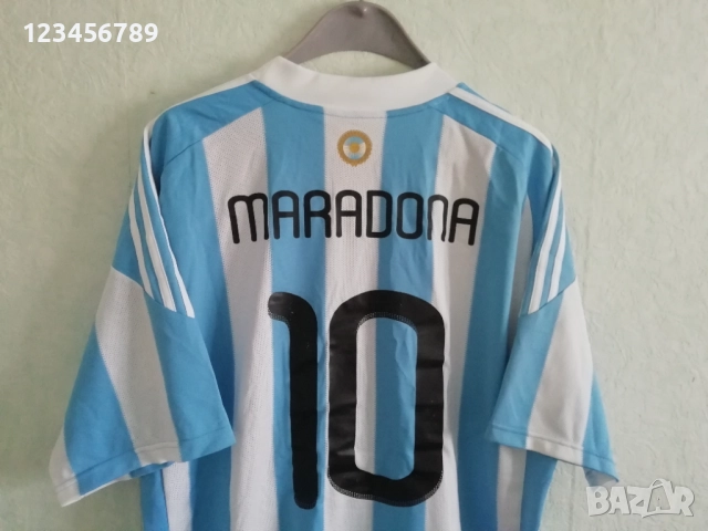 Аржентина Марадона оригинална тениска фланелка Maradona Argentina Adidas 2XL , снимка 2 - Тениски - 51597876