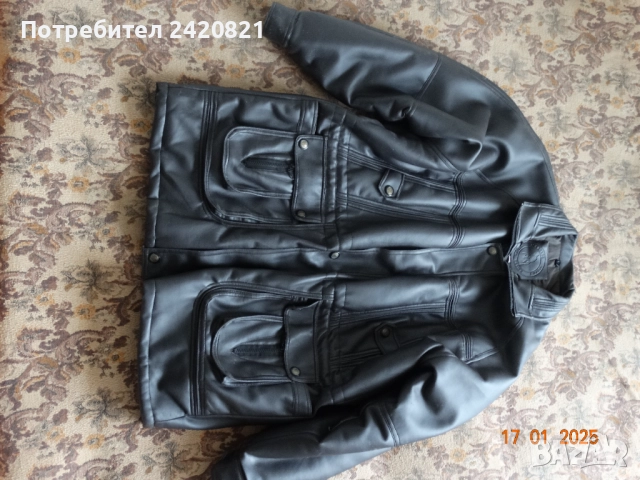 Продавам мъжка шуба от еко кожа, снимка 2 - Якета - 52572675