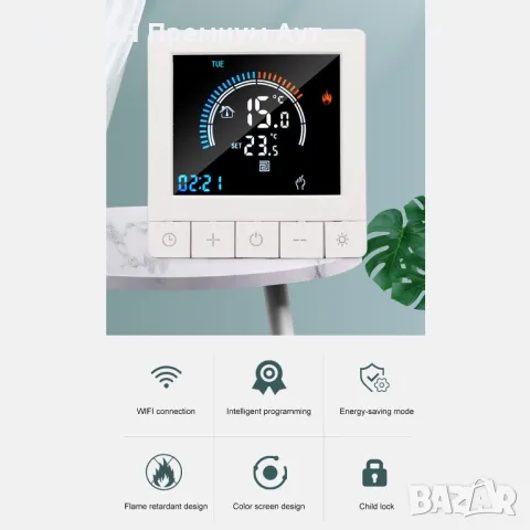 Цифров WiFi програмируем термостат за контрол на подово отопление Generic K5RH3A 4500W/LCD дисплей, снимка 4 - Други - 48964509