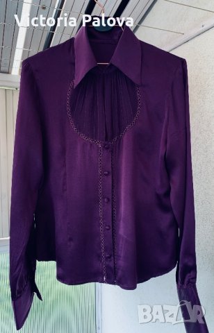 Ефектна риза/блуза кралска коприна, снимка 6 - Ризи - 40450830