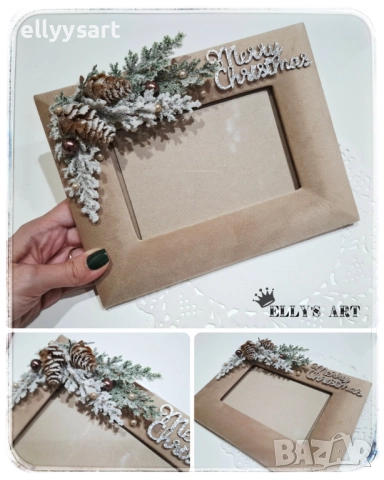 Велурена рамка за снимка с размер 10х15см, снимка 2 - Коледни подаръци - 52517475