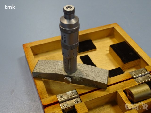 Дълбокомер микрометричен ГМ-100 , 0-100mm, снимка 8 - Куфари с инструменти - 36906725