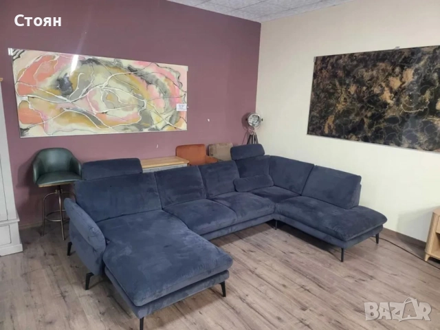 ПРОМОЦИЯ!!! Тъмно сив П - образен ъглов диван Carsten с ел. лежанка, снимка 5 - Дивани и мека мебел - 52827030