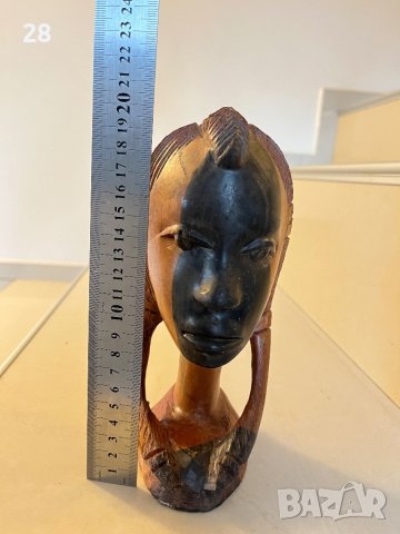 Бюст абанос Африканска глава, снимка 5 - Антикварни и старинни предмети - 43239274