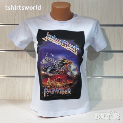 Нова дамска тениска с дигитален печат на музикалната група Judas Priest - Painkiller , снимка 3 - Тениски - 37176575