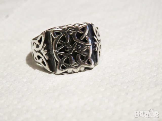 Мъжки сребърен пръстен, Старинен сребърен пръстен с викингски възел - символът на вечноста сребро, снимка 3 - Пръстени - 33099167