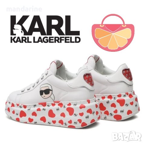 KARL LAGERFELD № 38 & 39 🍊 Дамски кецове от естествена кожа "RED HEARTS" нови с кутия, снимка 6 - Кецове - 43227281