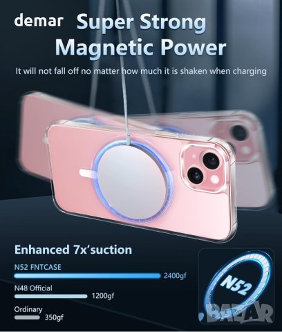 FNTCASE Калъф за телефон за iPhone 15-Plus магнитен прозрачен удароустойчив защитен, снимка 3 - Калъфи, кейсове - 43761508