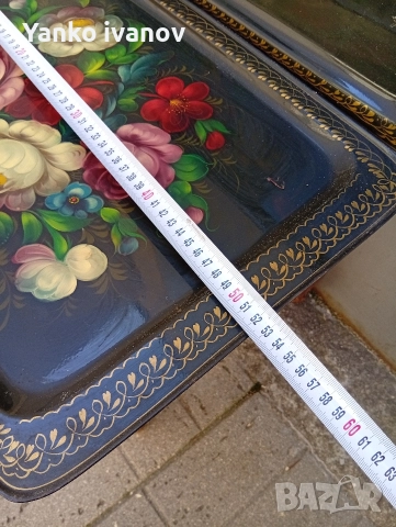 Поднос, емаил, снимка 4 - Антикварни и старинни предмети - 52850100