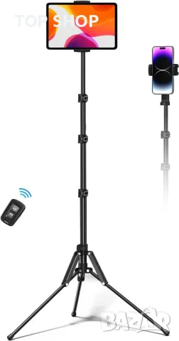 Стойка за телефон и таблет, 170 см статив с дистанционно управление, за 3,5-13" и чанта за носене