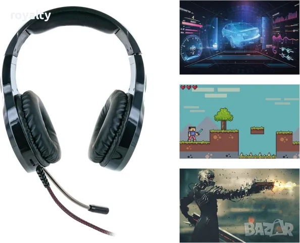 Геймърски слушалки с микрофон Schwaiger GH50, снимка 3 - Слушалки и портативни колонки - 49003477