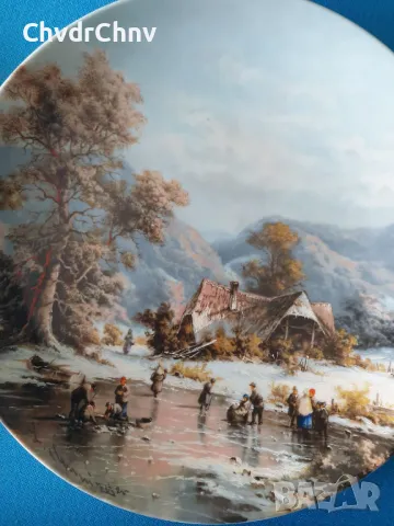 5бр Furstenberg Бавария/немска колекционерска декоративна порцеланова чиния-картина/пейзажи, снимка 5 - Картини - 48118474