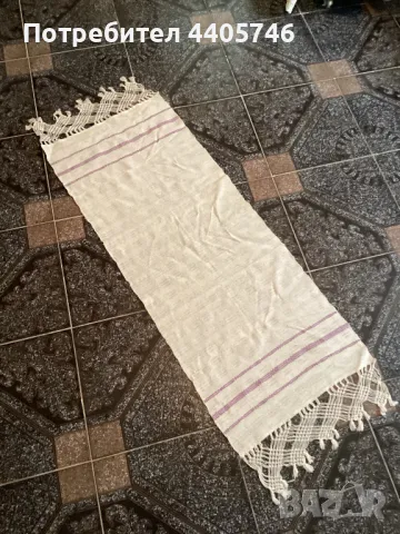 Ръчно тъкана с плетена на една кука дантела кърпа, снимка 6 - Антикварни и старинни предмети - 49469290