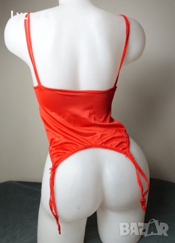 75A/B червен еротичен корсет с меки чашки и жартиери, снимка 5 - Бельо - 40772746