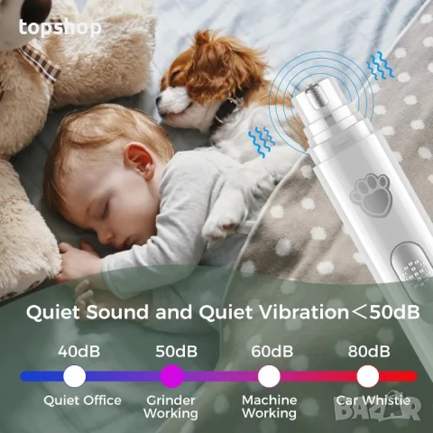 Професионална машинка за шлайфане на кучешки/котешки нокти VIWIK, USB type C, 7500Rpm, 2-скоростна, снимка 7 - За кучета - 50494921