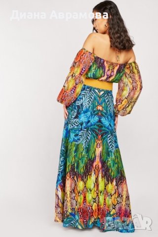 дълга цветна рокля 4ХЛ, снимка 3 - Рокли - 37305962