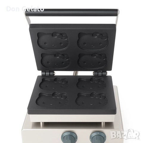 Професионален гофретник с форма на коте – Hello Kitty, снимка 6 - Обзавеждане за заведение - 52509083