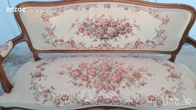 Комплект за хол барок махагон, снимка 8 - Дивани и мека мебел - 53246792