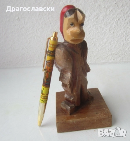 седнало дървено коте котка фигура, антилопа, човек, моливник пепелник дивак, фигури дървени, снимка 12 - Статуетки - 28882709