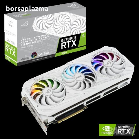 ASUS GeForce RTX 3090 ROG Strix O24G White, 24576 MB GDDR6X, снимка 1 - Видеокарти - 32532340
