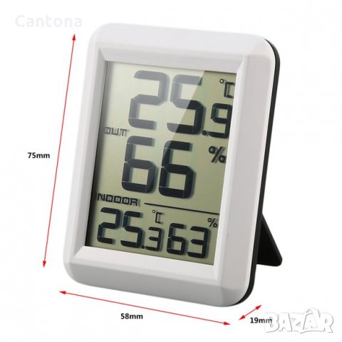 FT0423 термохигрометър с LCD екран, вътрешна и външна темепература, безжичен датчик, снимка 3 - Друга електроника - 35652497
