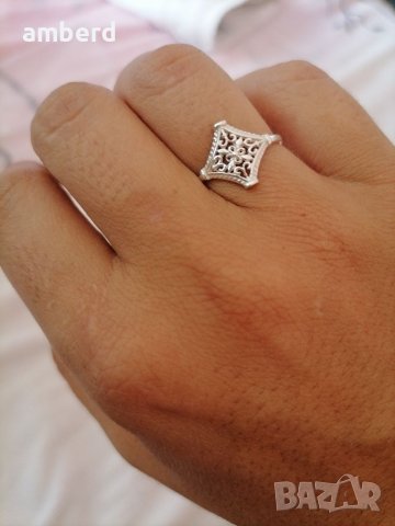 Нежен сребърен пръстен - модел R064, снимка 3 - Пръстени - 37760005