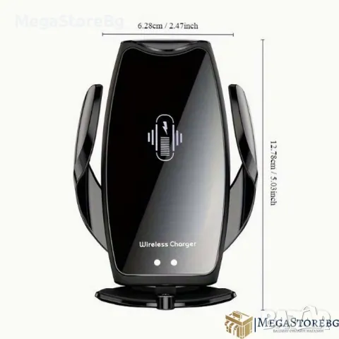 Поставка за телефон с Wireless Charger PG154 - Черна, снимка 2 - Аксесоари и консумативи - 47349618