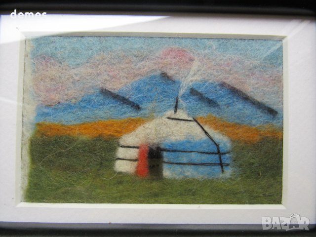  Традиционна картина от филц - Монголия, снимка 2 - Картини - 28906211