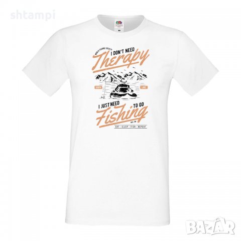 Мъжка тениска Fishing Therapy,Риболовна терапия,Рибар,Риболовец,Риба,Изненада,Подарък,Празник , снимка 2 - Тениски - 36812098