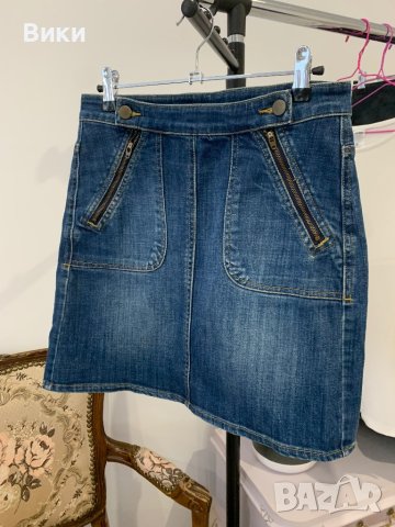 Дънкова пола в размер XS, снимка 8 - Поли - 43989030