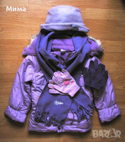 Зимно яке, Шал, шапка, ръкавици, 2-3 г., снимка 6 - Шапки, шалове и ръкавици - 28351044