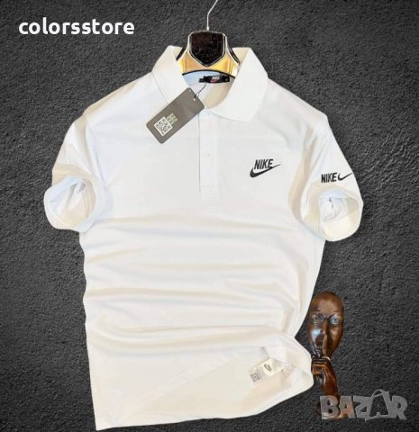 Мъжка тениска с яка Nike-бяла код VL61H, снимка 1 - Тениски - 43389566