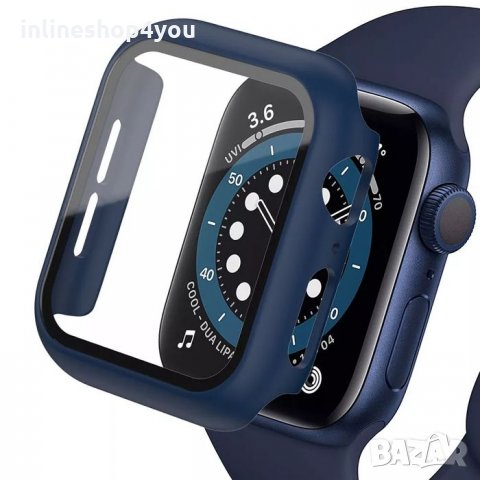 Матов Кейс + Стъклен Протектор за Apple Watch 6 SE 5 4 40mm 44mm 3D 5D, снимка 7 - Аксесоари за Apple - 35090453