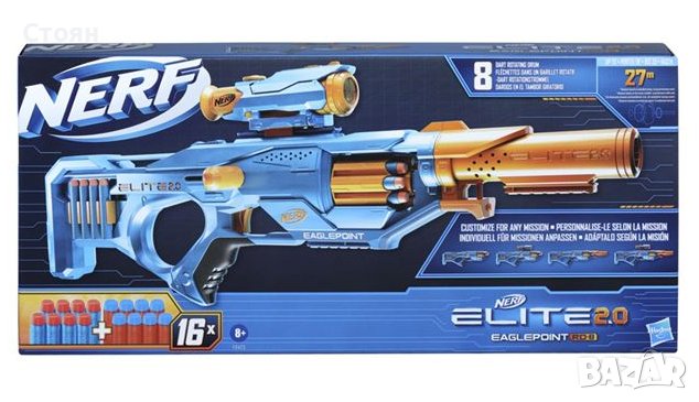 Бластер Nerf Elite 2.0 Eaglepoint RD-8 - Hasbro, снимка 2 - Електрически играчки - 43070207