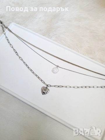 Трислойно колие, снимка 4 - Колиета, медальони, синджири - 52471828