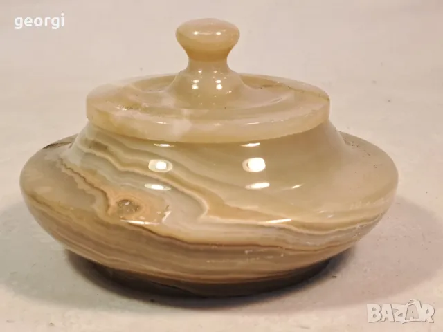 каменна бонбониера бижутерка от оникс  19/4, снимка 2 - Колиета, медальони, синджири - 49167735