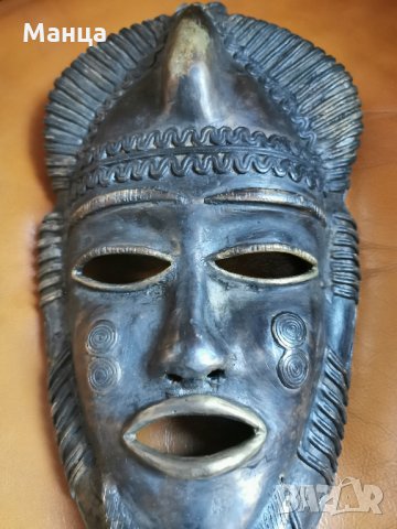 Бронзова маска Бауле, снимка 3 - Антикварни и старинни предмети - 33505083