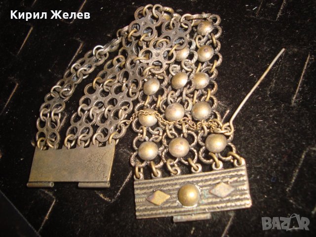 19 ВЕК ПОСРЕБРЕНА БРОНЗОВА ЕТНО ГРИВНА ВЪЗРОЖДЕНСКА ПЛЕТКА МАЙСТОРСКА РАБОТА НАКИТ за НОСИЯ 12373, снимка 14 - Антикварни и старинни предмети - 33216026