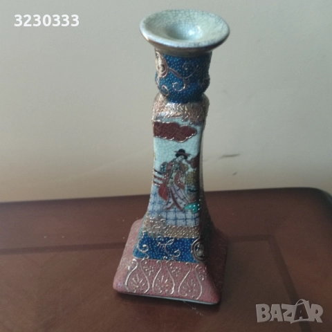 Порцеланов свещник Satsuma, снимка 6 - Антикварни и старинни предмети - 51543822